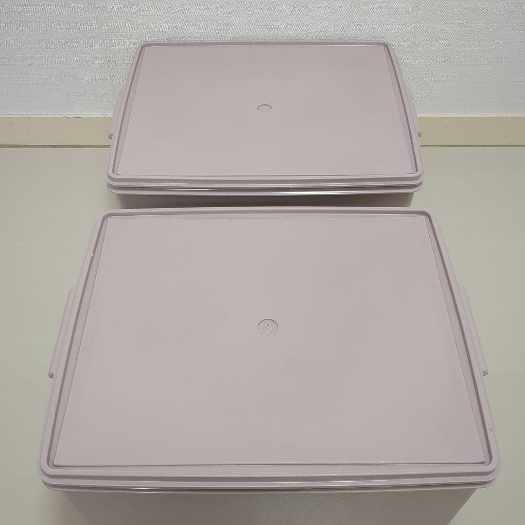 【2個セット】タッパーウェア　ディープスーパーケース　収納ケース　ピンク