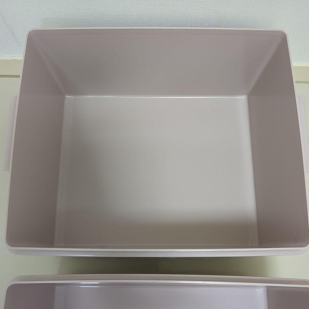 【2個セット】タッパーウェア　ディープスーパーケース　収納ケース　ピンク