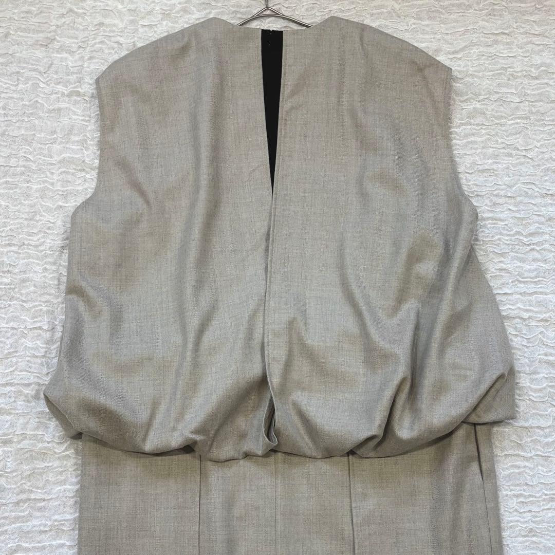 【ADORE】アドーア ハイカウントフラノワンピース ベージュ M