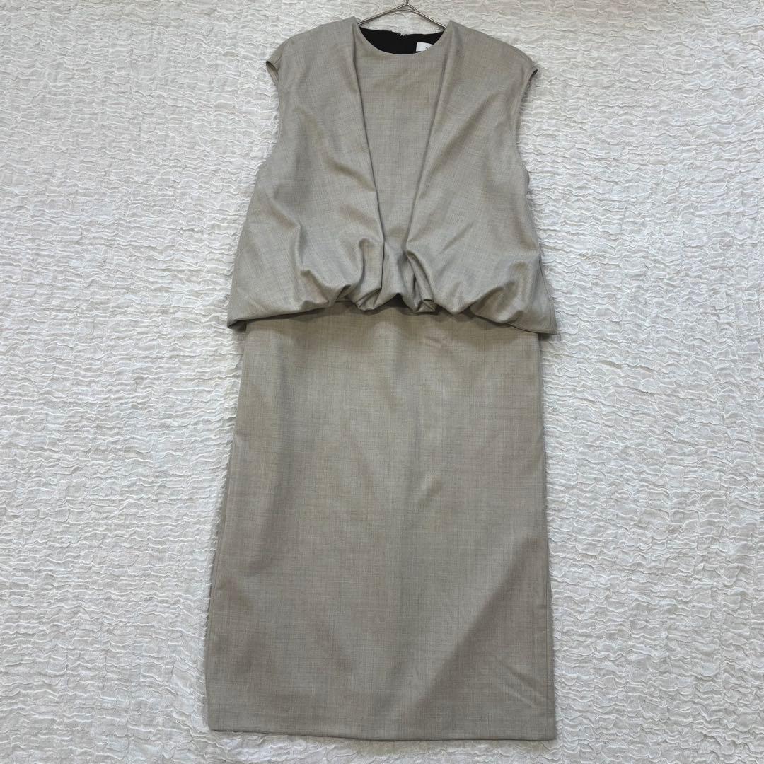 【ADORE】アドーア ハイカウントフラノワンピース ベージュ M