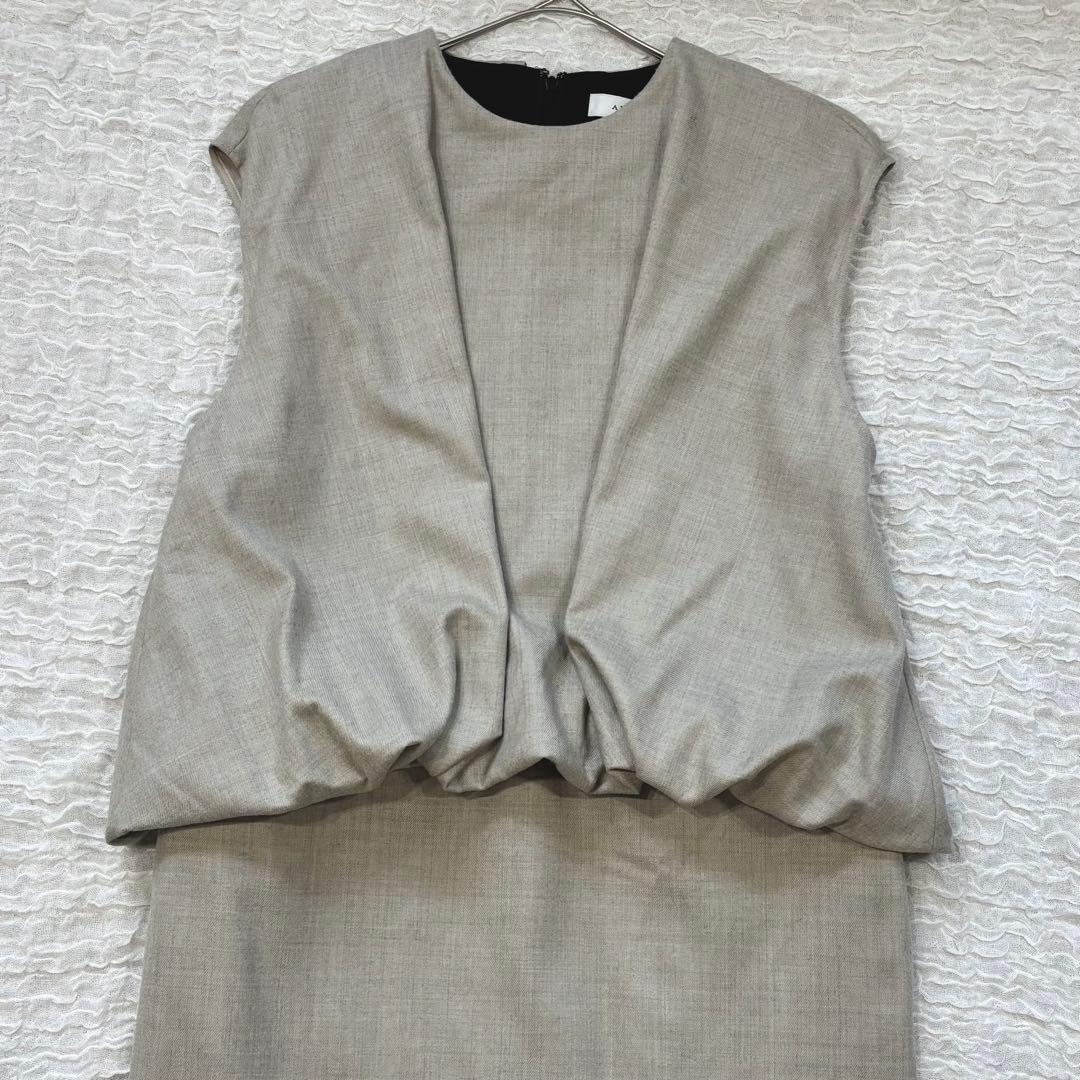 【ADORE】アドーア ハイカウントフラノワンピース ベージュ M