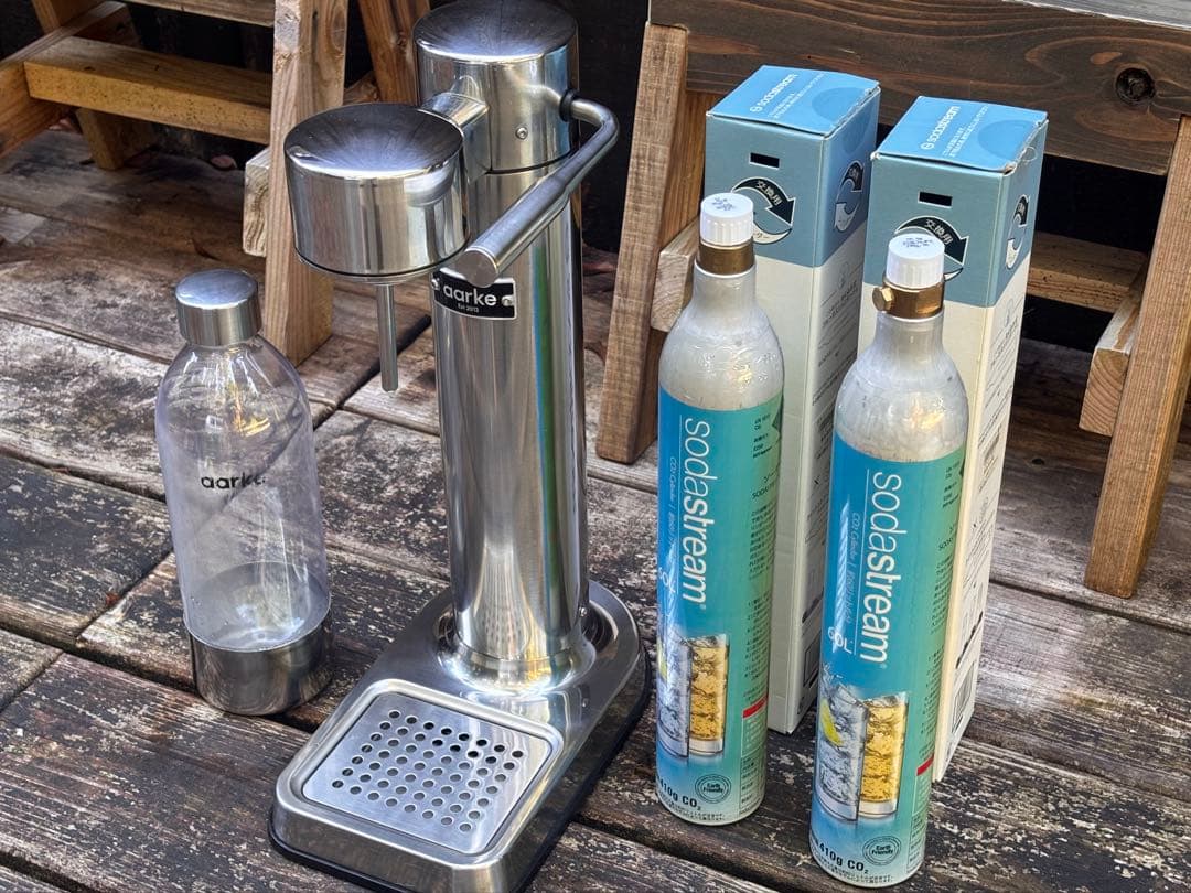 aarke カーボネーター3 スチールシルバー ガスシリンダー２本付き