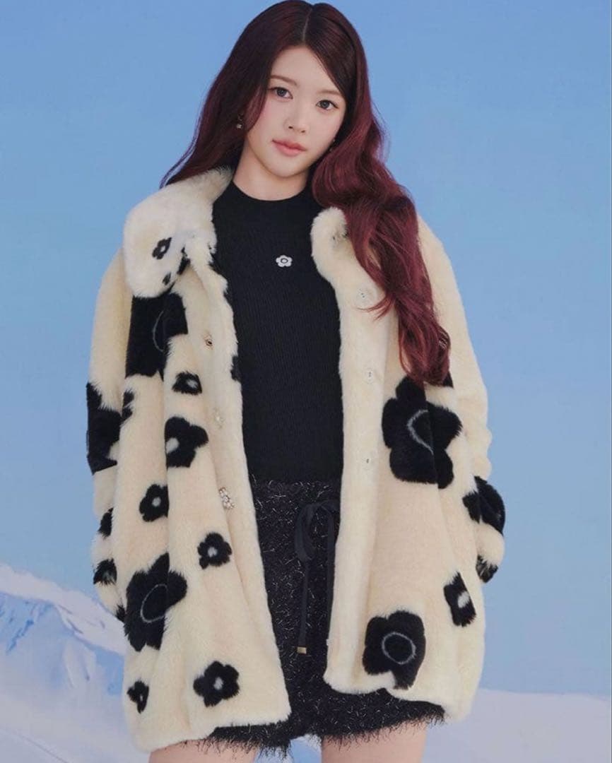 LILY BROWN 花柄ファーコート Mサイズ相当