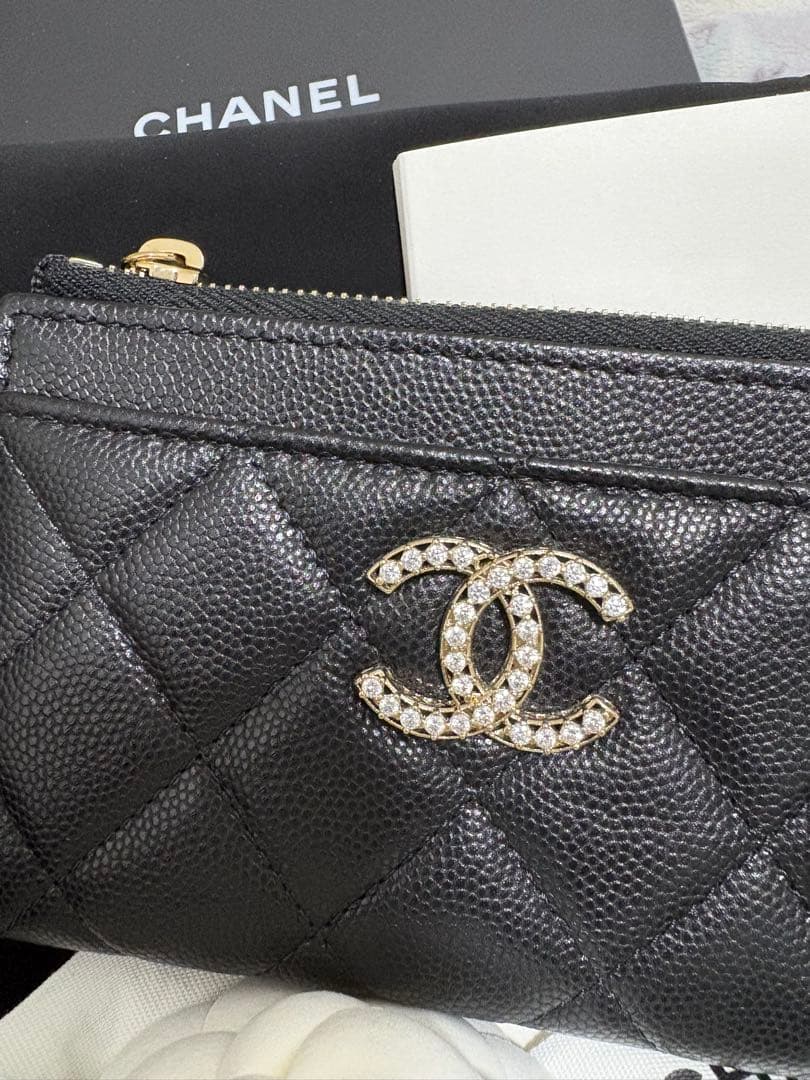 【限定ロゴ】CHANEL フラグメントケース ジップカードケース財布