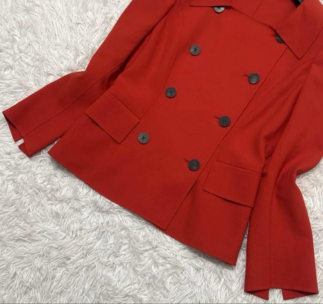 FOXEY フォクシー ダブルブレストジャケット 赤 38 Mレッド レディース