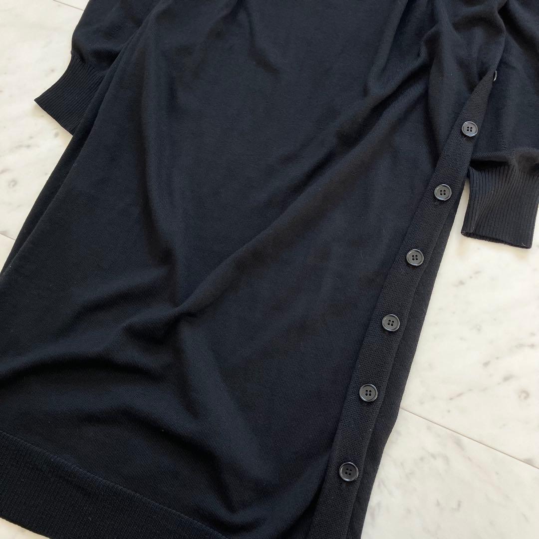 タグ付き ダーマコレクション ニットワンピース 2way ウール100% LL黒