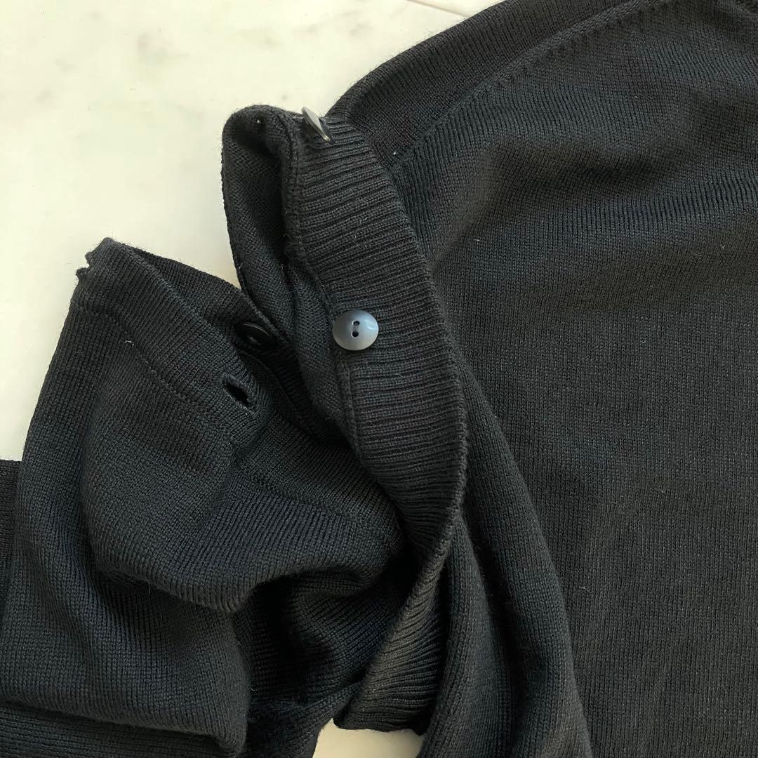 タグ付き ダーマコレクション ニットワンピース 2way ウール100% LL黒