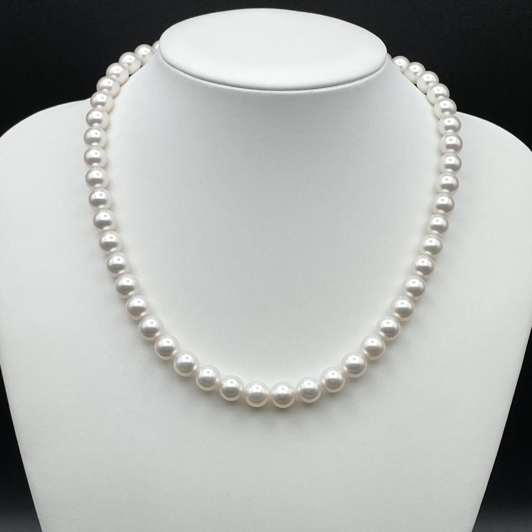 アコヤ真珠 花珠 真珠総合研究所鑑別書 約8-8.5 ネックレス Silver