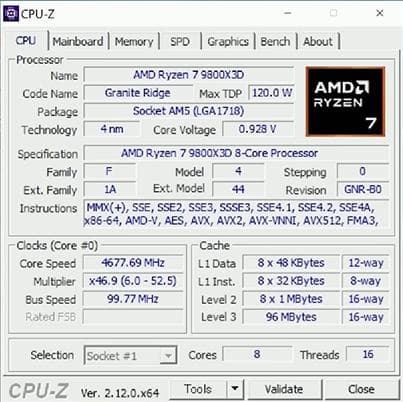 AMD Ryzen 9 9800X3D【動作確認済み】