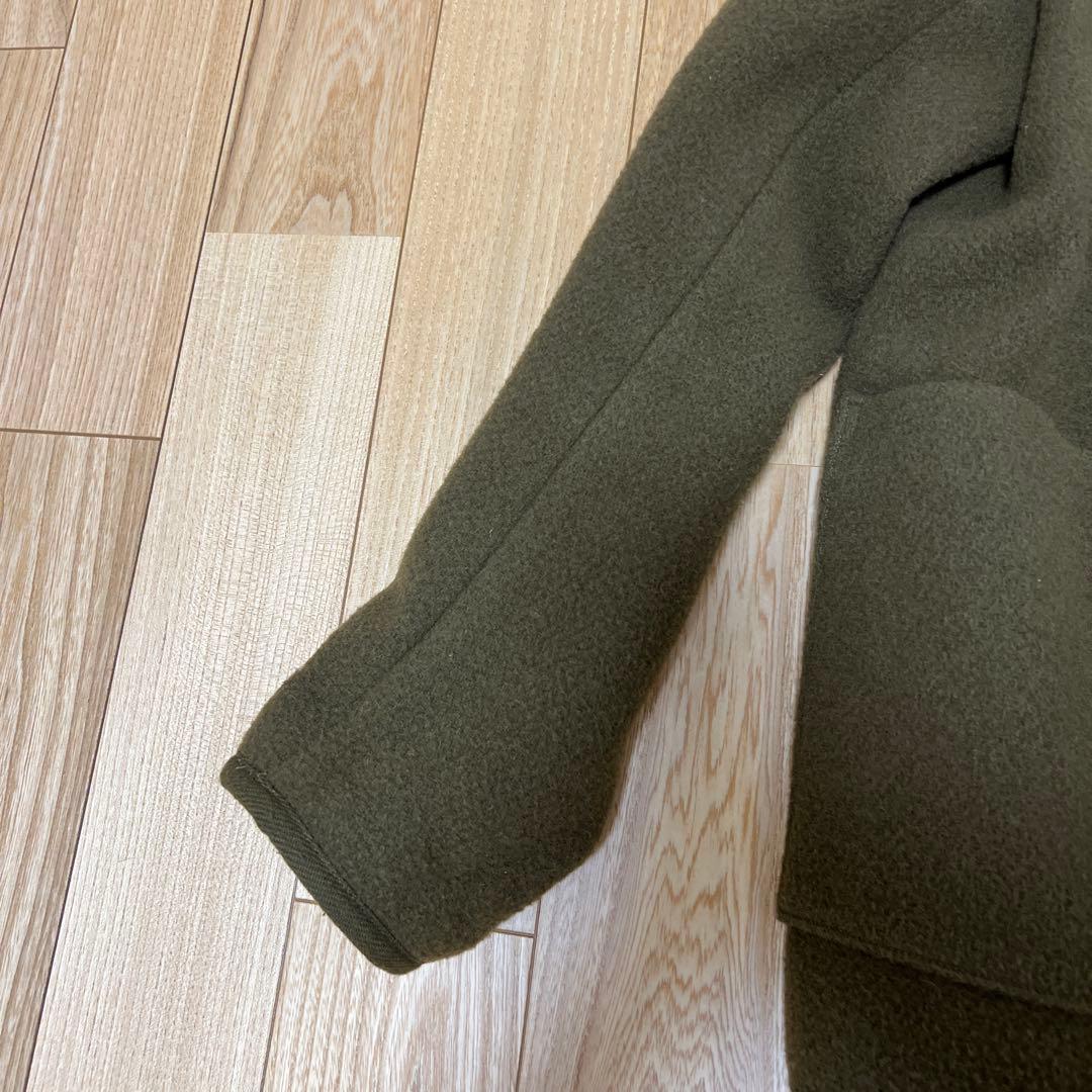 ダントンオリーブグリーン ノーカラージャケット