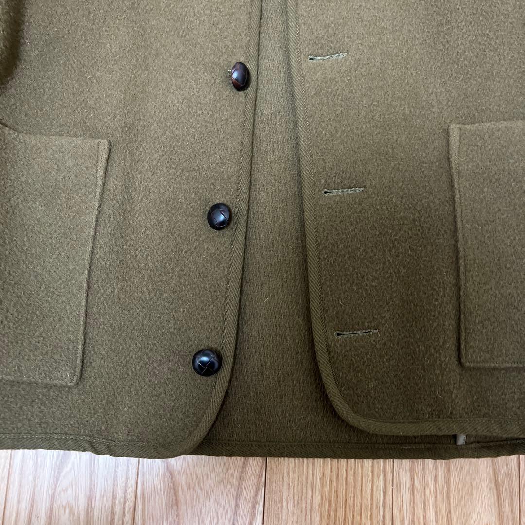 ダントンオリーブグリーン ノーカラージャケット