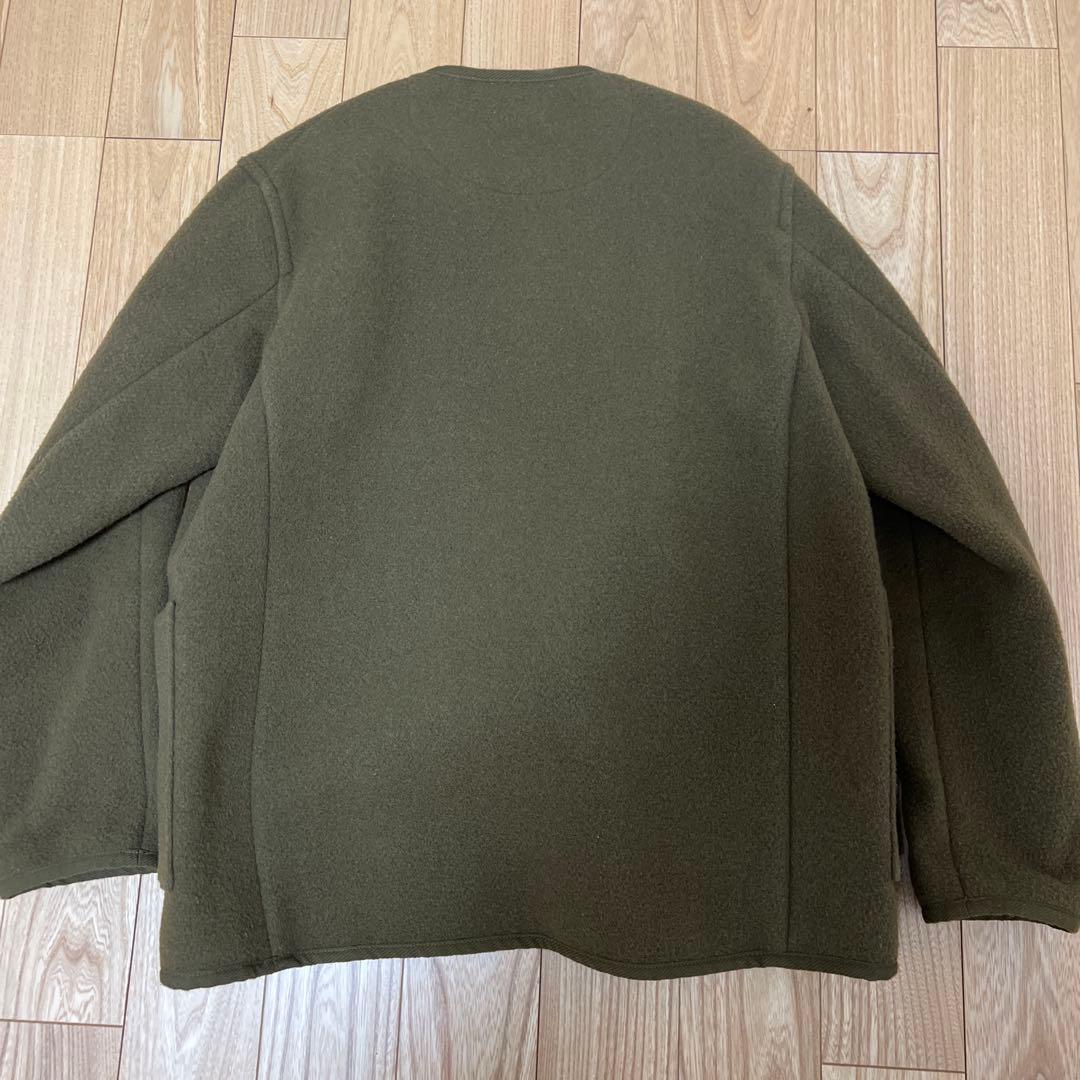 ダントンオリーブグリーン ノーカラージャケット