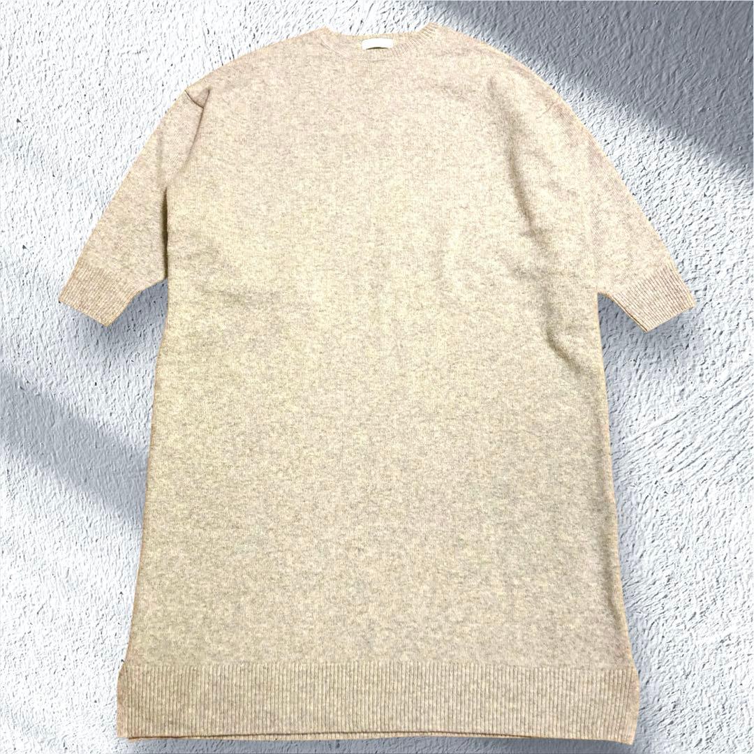 かぐれ　クルーネックニットワンピース　2023AW ライトグレー　ロング　マキシ