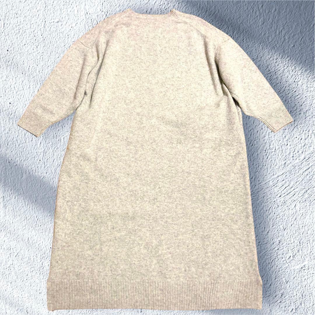 かぐれ　クルーネックニットワンピース　2023AW ライトグレー　ロング　マキシ