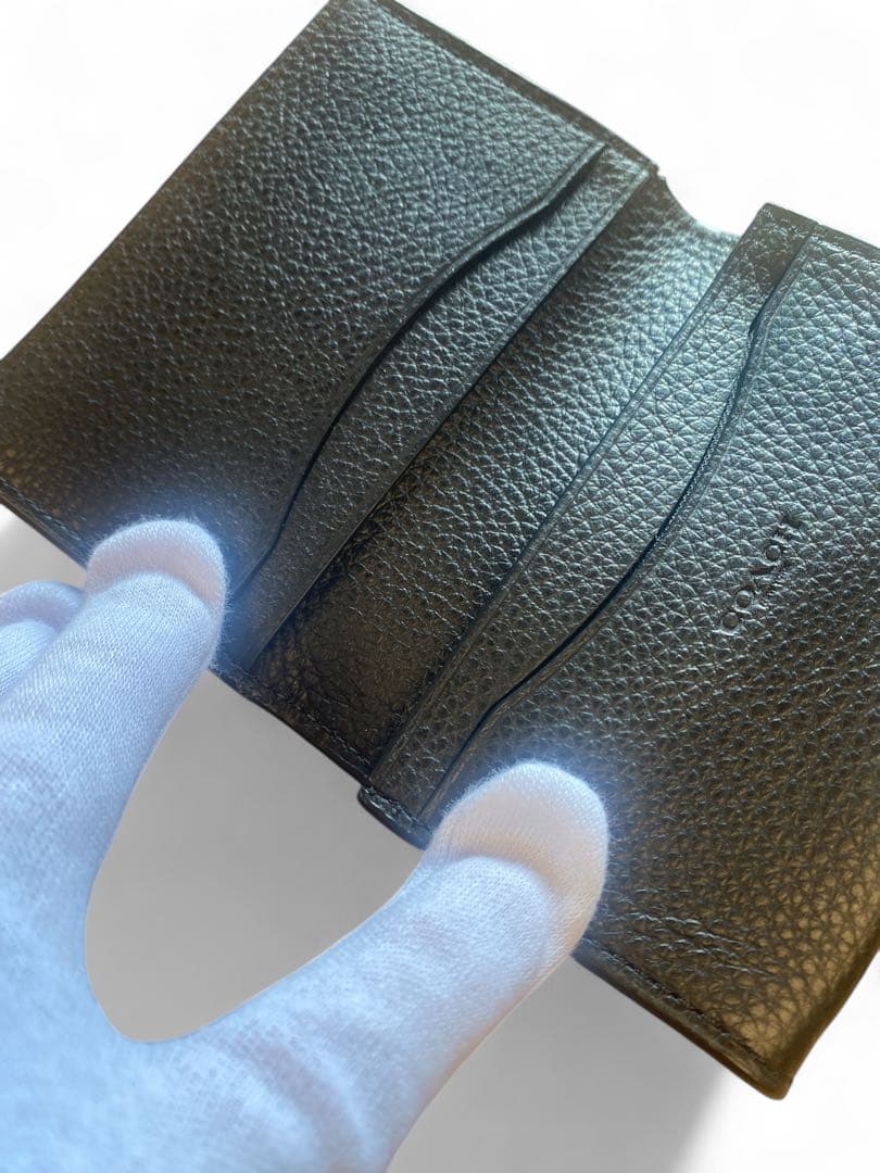 COACH コーチ＊黒 レザー 名刺入れ＊美品未使用＊91308 QB/BK