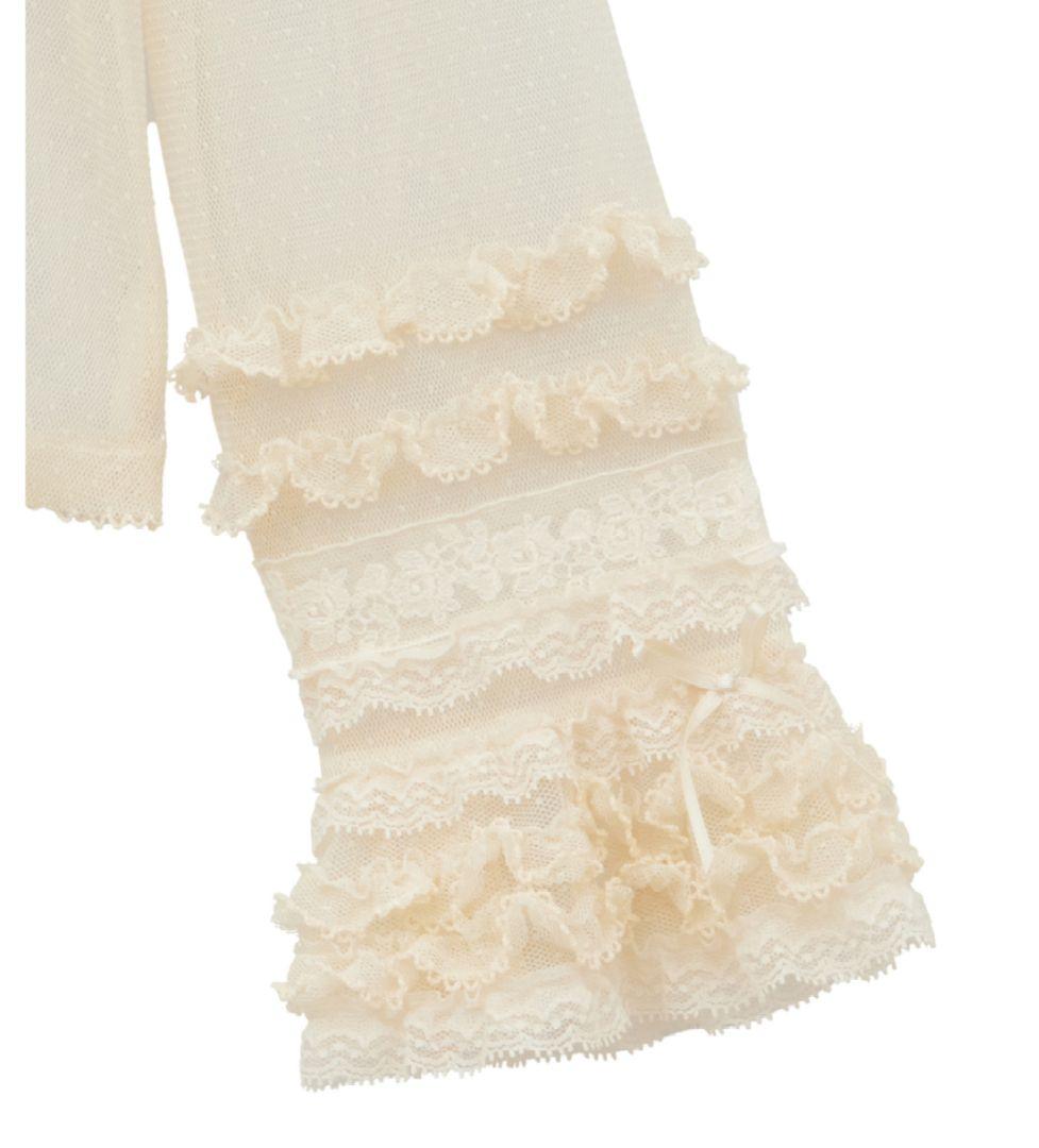 新品　ピンクハウス　ドットチュールブラウス　一部ローズ柄