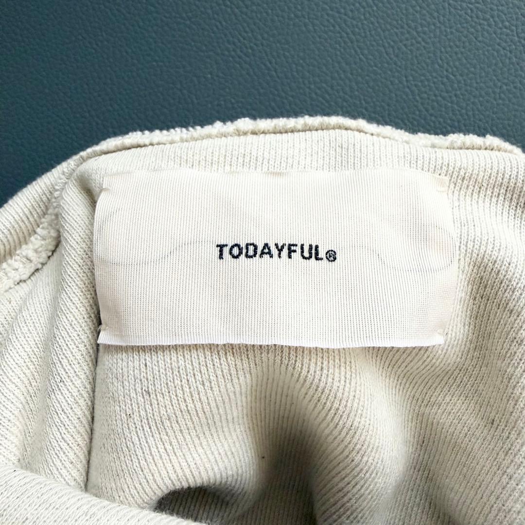 【トゥデイフル】ヘビーウェイトスウェットパーカー クリーム F 厚手 フーディー