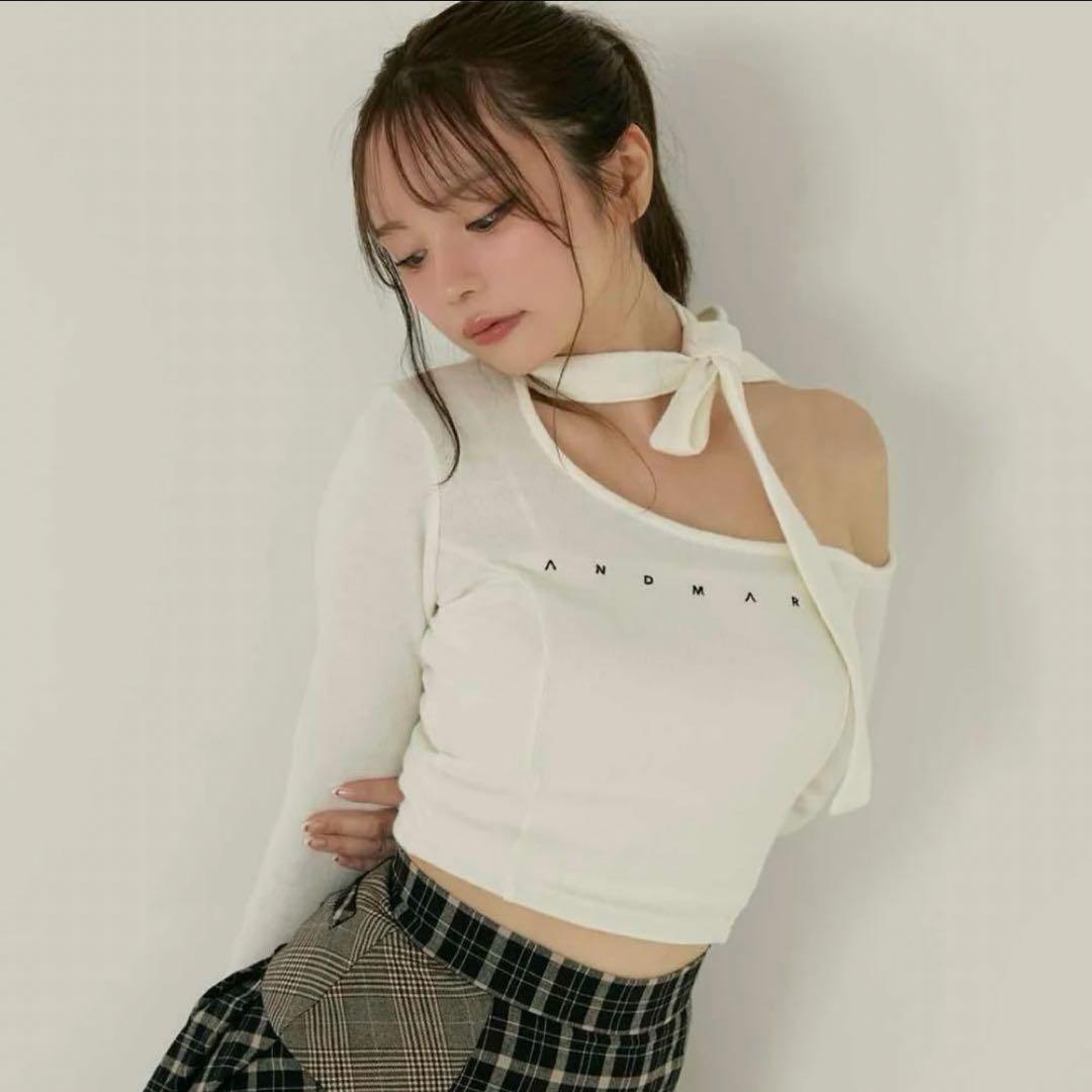 正規品　ANDMARY Nana ribbon oneshoulder tops