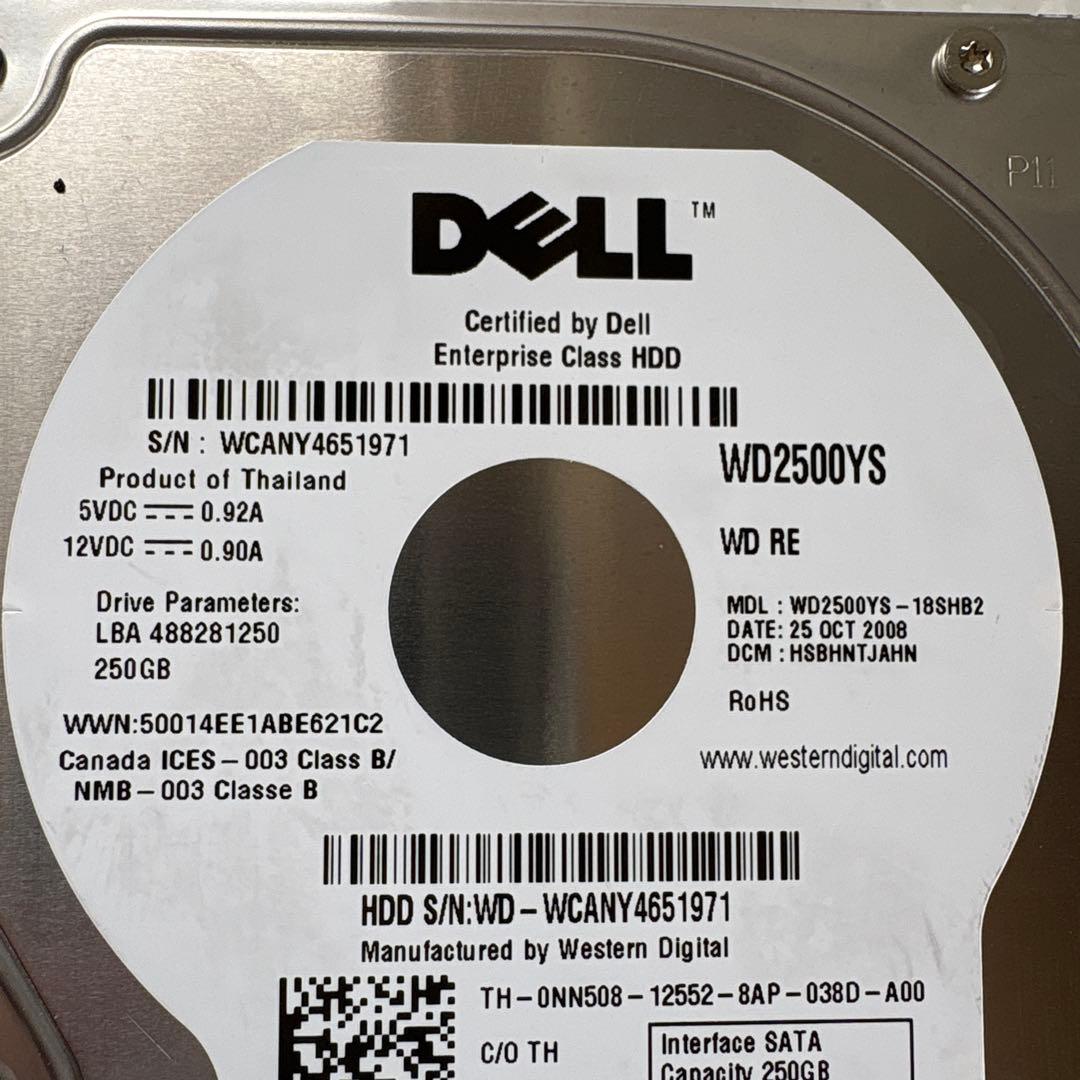 外付けハードディスク・ドライブ Dell HDD Enterprise Class 250Gb WD2500YS