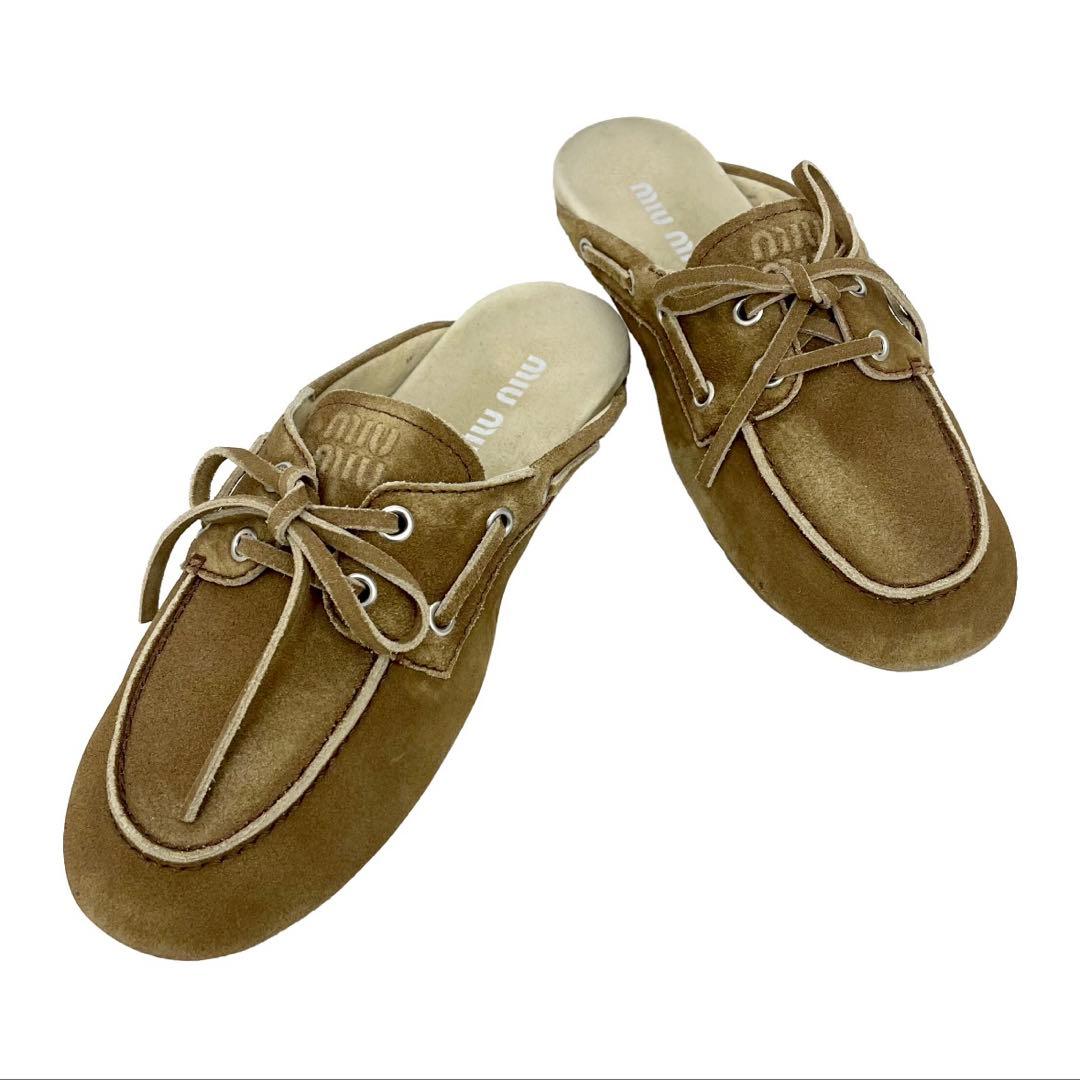 miumiuミュウミュウスエードのミュール　36 1/2