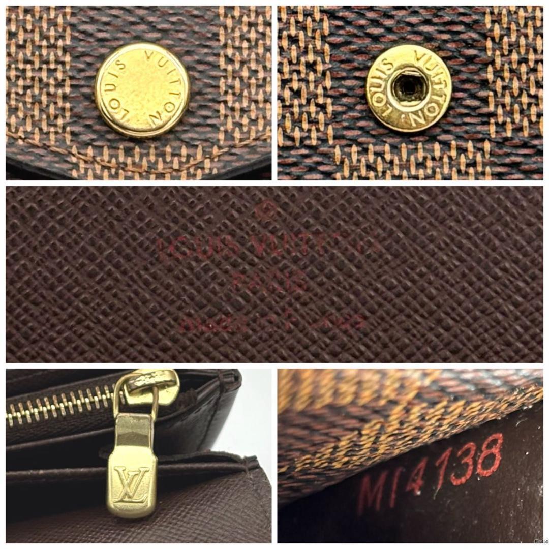 【未使用級】ルイヴィトン ダミエ エベヌ ポルトフォイユ サラ 長財布 ブラウン