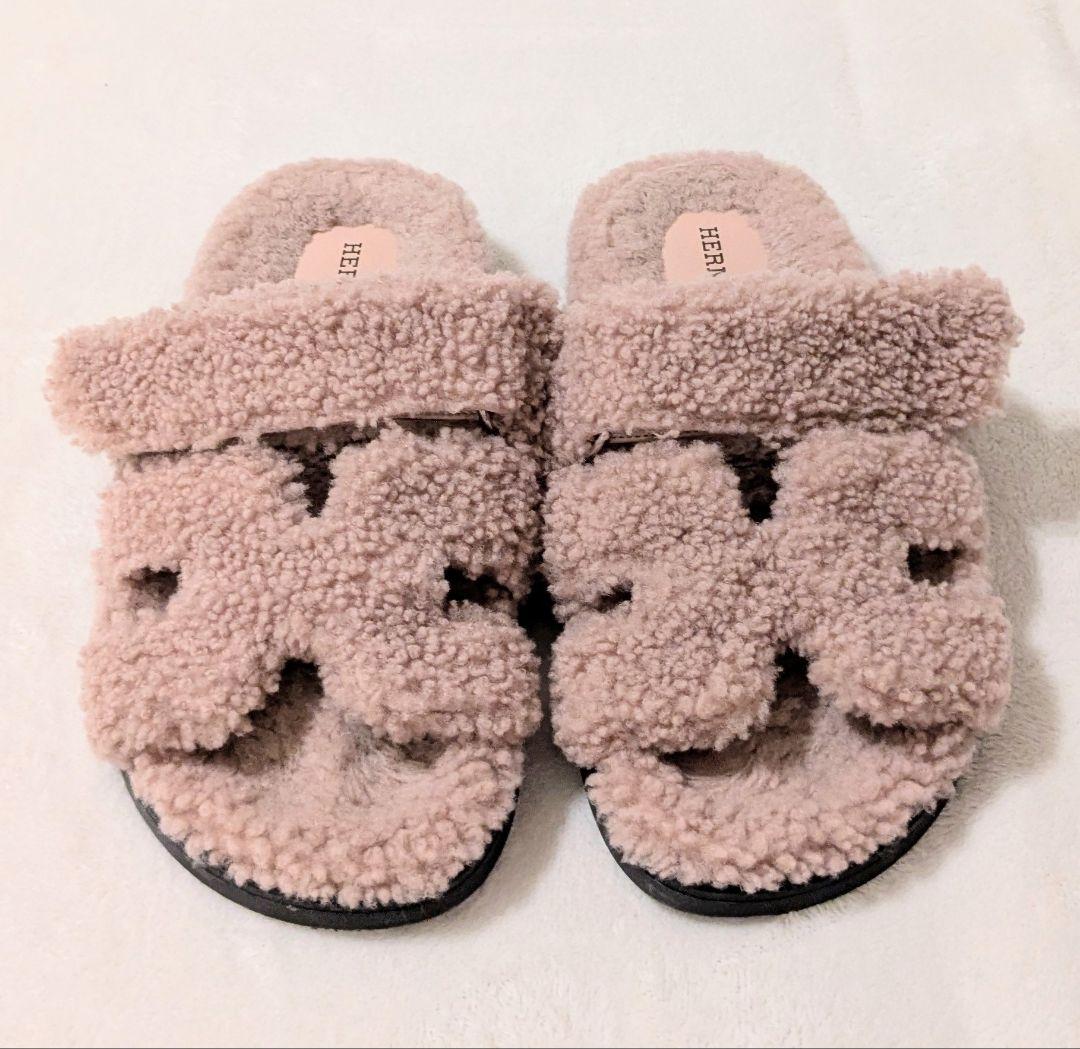 【hanako】HERMES　エルメス　ムートン　　サンダル