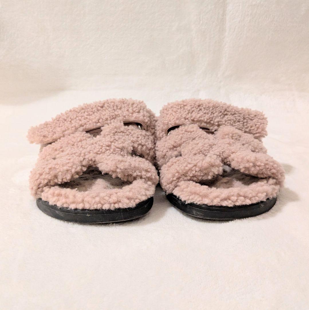 【hanako】HERMES　エルメス　ムートン　　サンダル