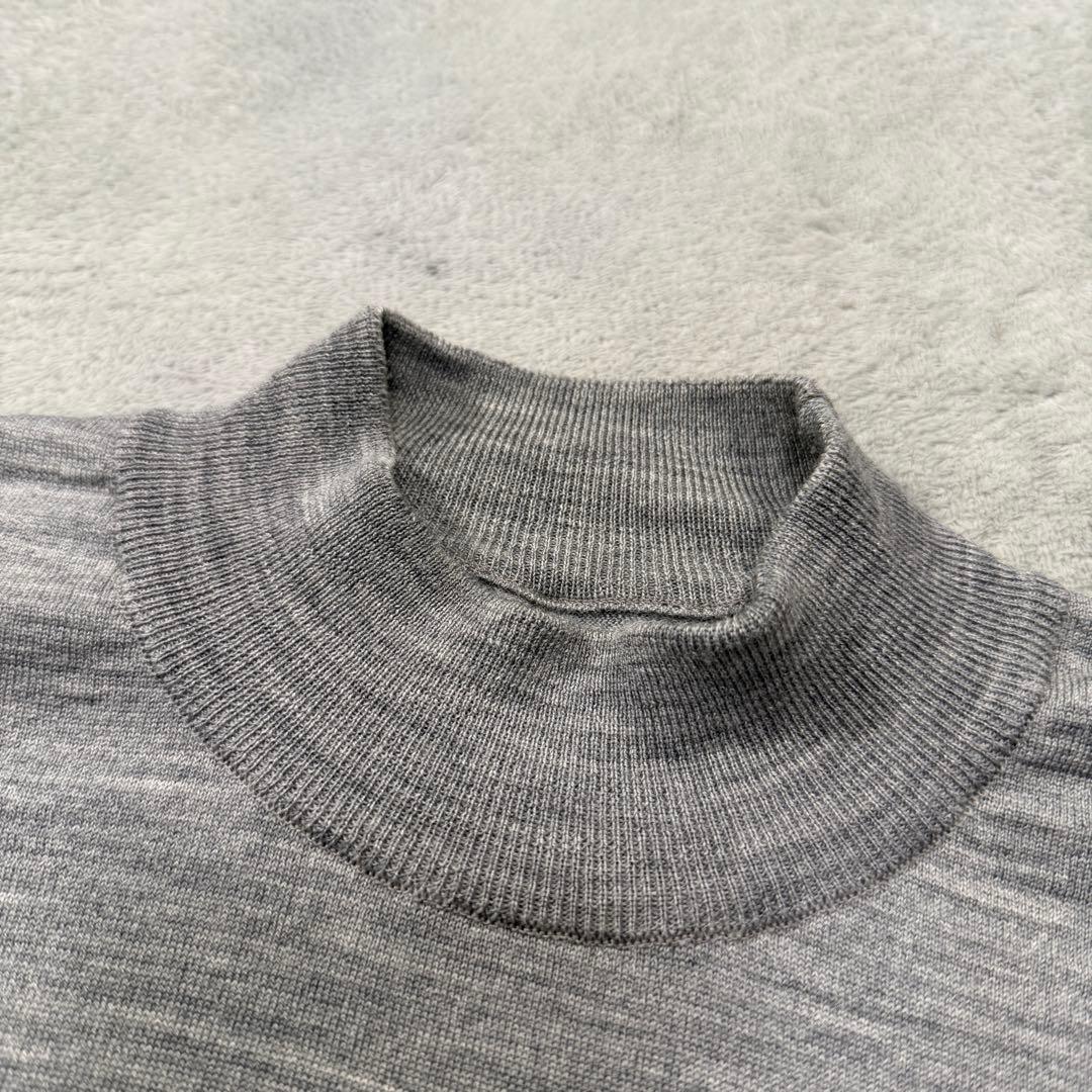 ジョンスメドレー　モックネックニット　Lサイズ　グレー　ウール