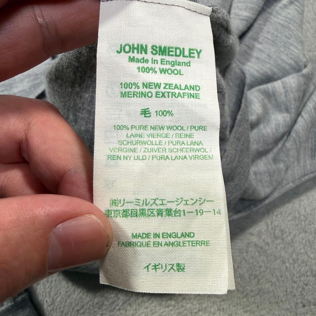 ジョンスメドレー　モックネックニット　Lサイズ　グレー　ウール