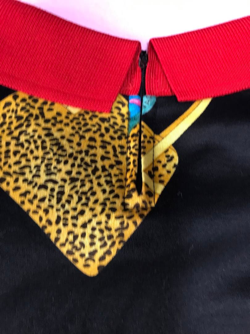 レオナール スポーツ　バッグ柄が鮮やかな襟付きシャツ