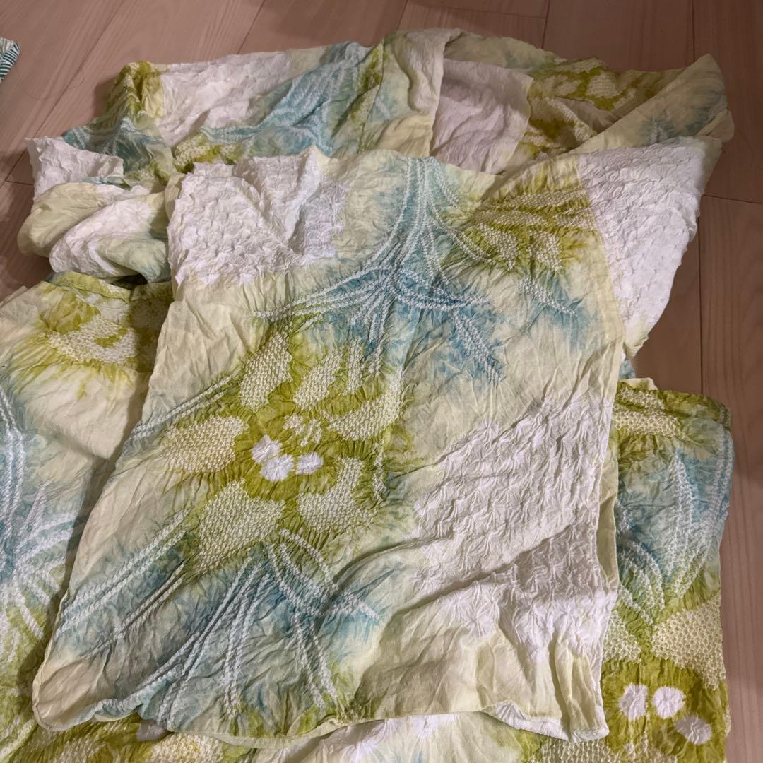 有松絞り　浴衣　花しぼり