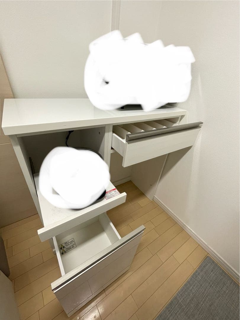 【ゆず】【ニトリ】リガーレ　ホワイト キッチンカウンター