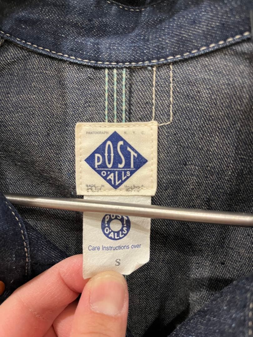 POST O'ALLS ポストオーバーオールズ　デニムカバーオール Sサイズ