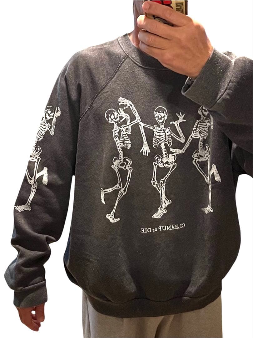 90s USA製 ブラック フェード スカル XL