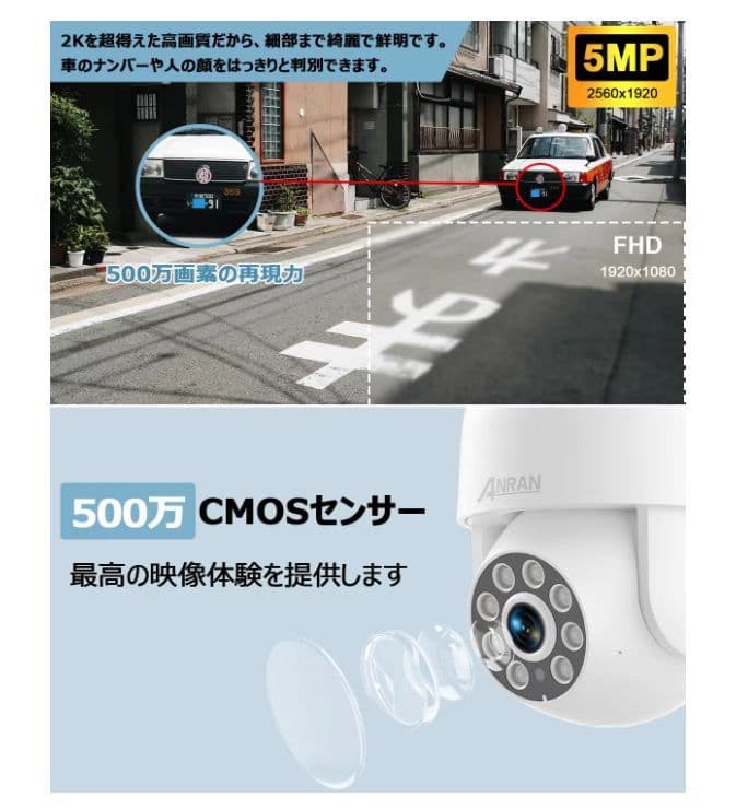 500万高画素 POE有線防犯カメラセット4台 2TBHDD wifi不要