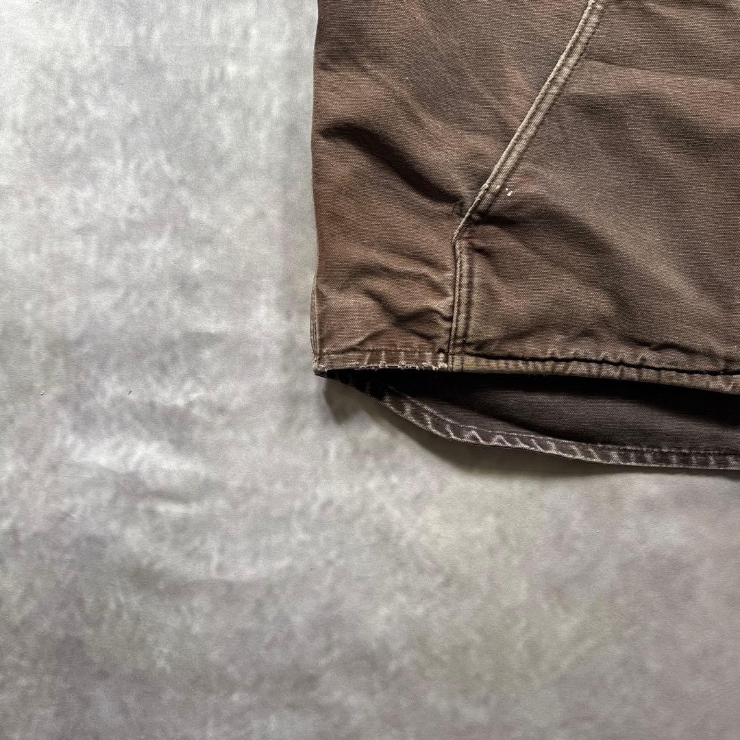 カーハート古着00s裏ボアダックベスト ブラウン茶フェード L Tall T97