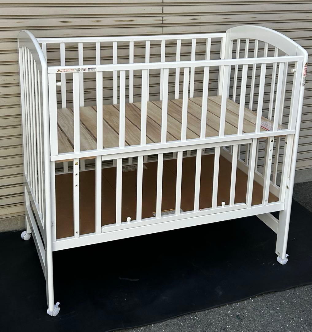 【引取・配達】カトージ　ハイポジションベビーベッド アーチ　白　尼崎・大阪