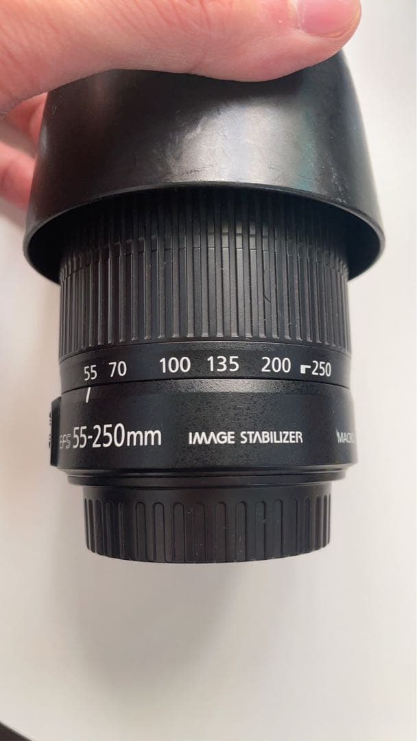 望遠ズームレンズEF-S55-250mmF4-5.6IS II、レンズカバー2種