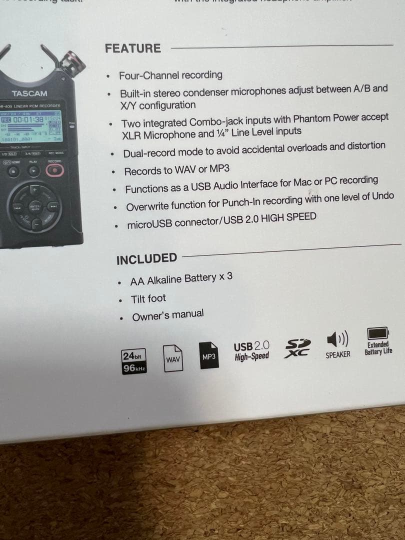 TASCAM DR-40X リニアPCMレコーダー ＆ アクセサリーパックセット