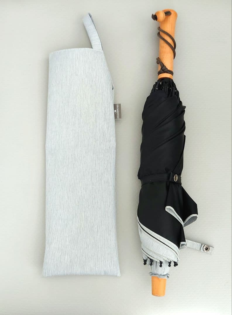 サンバリア100 日傘 2段折 moku グレー 完全遮光 折り畳み