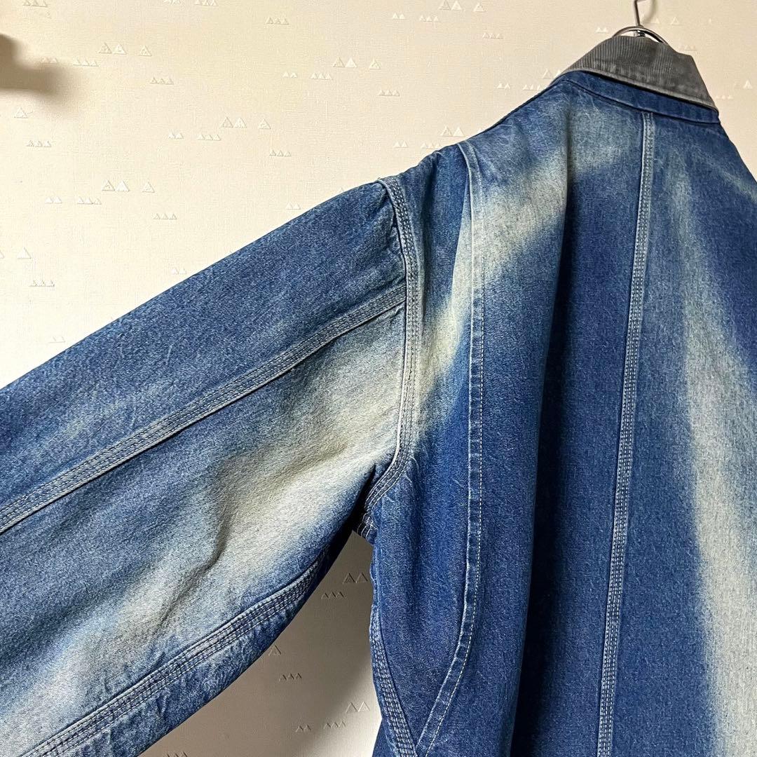 USA製 古着 90's カーハート デニム カバーオール 鬼フェード 雰囲気◎