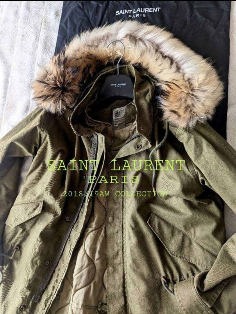 S*a様 名作　2018/19AW　サンローラン　最高級　ラクーンファー　モッズ