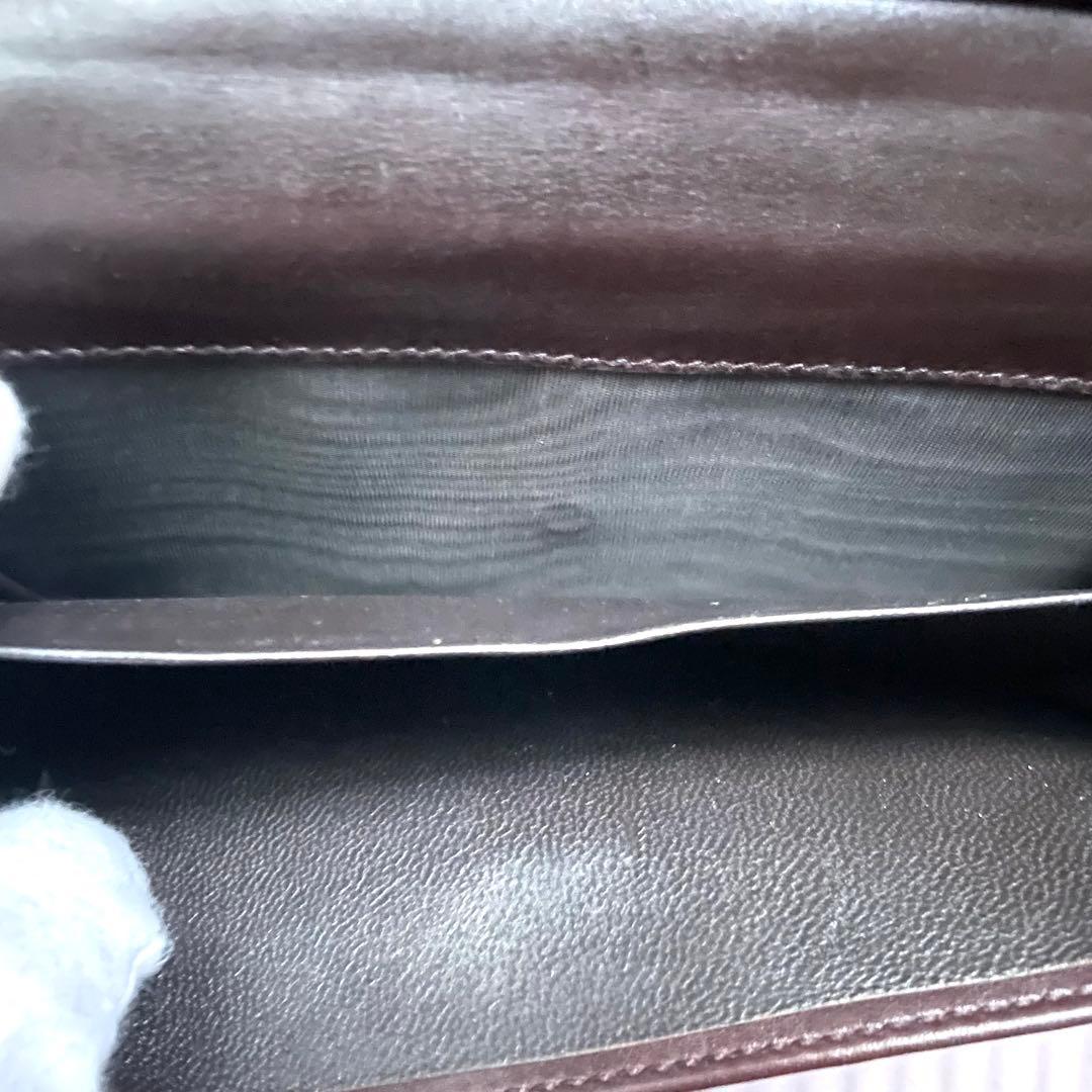 GUCCI グッチ　シマレザー 長財布 アビー　ゴールド金具　0113-⑨