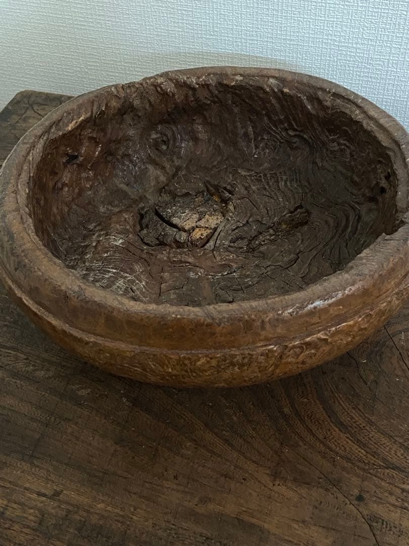 1930年代 アフリカ古木 削り出し特大ボウル 古道具坂田