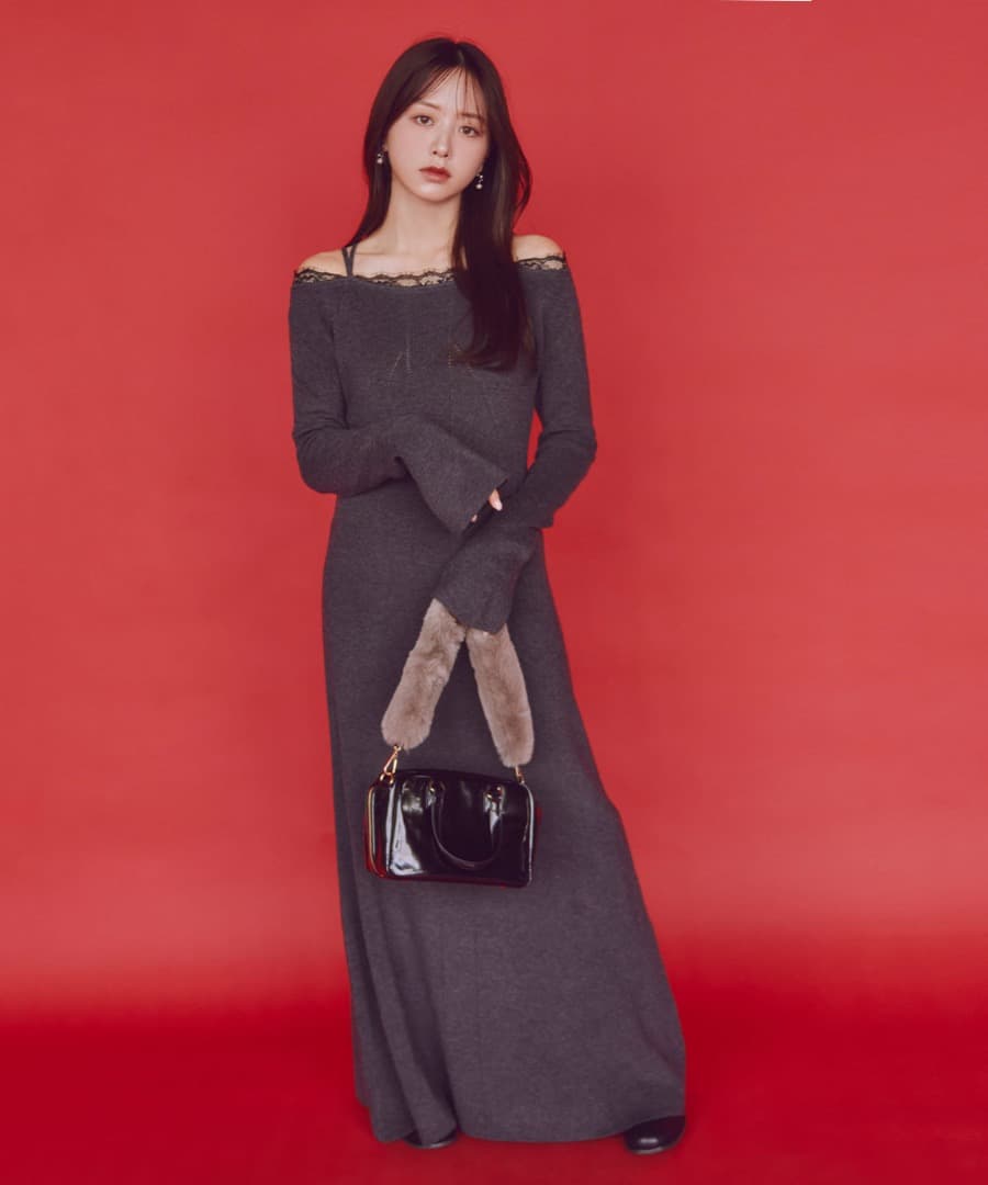 ココディール　完売新品未使用タグなしファーショルダーボストンバッグ