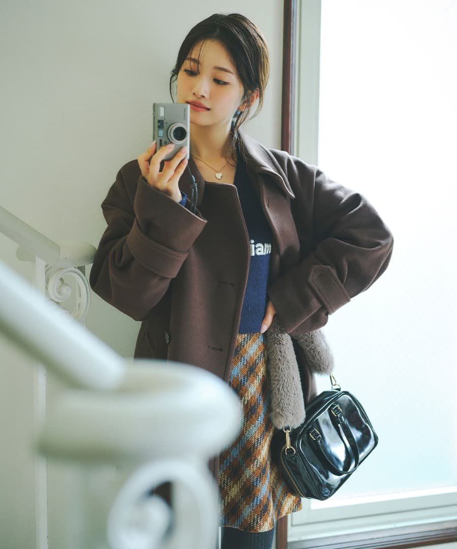 ココディール　完売新品未使用タグなしファーショルダーボストンバッグ