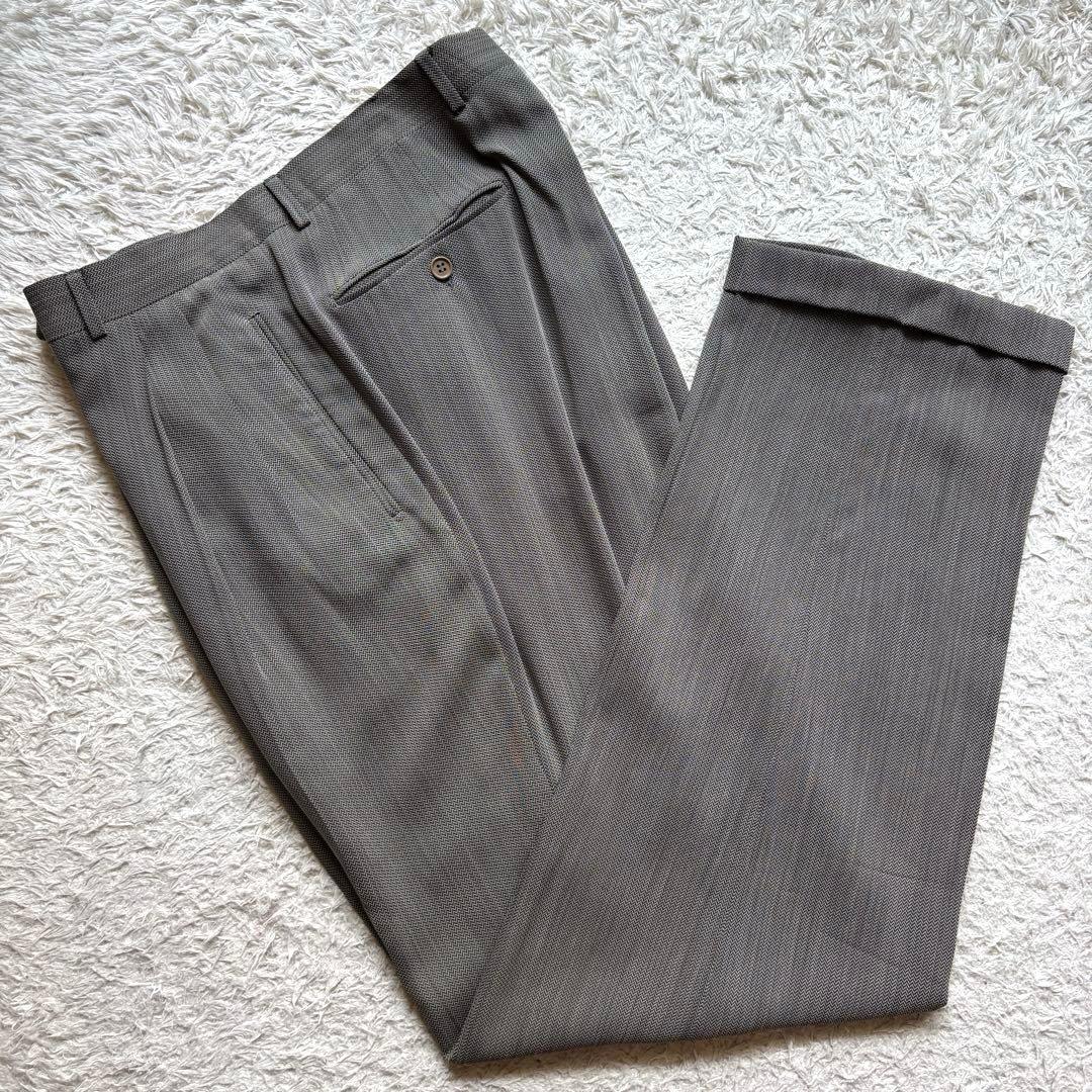 ★イタリア製★ エンポリオ アルマーニ ダブル ヘリンボーン 2プリーツ 灰色