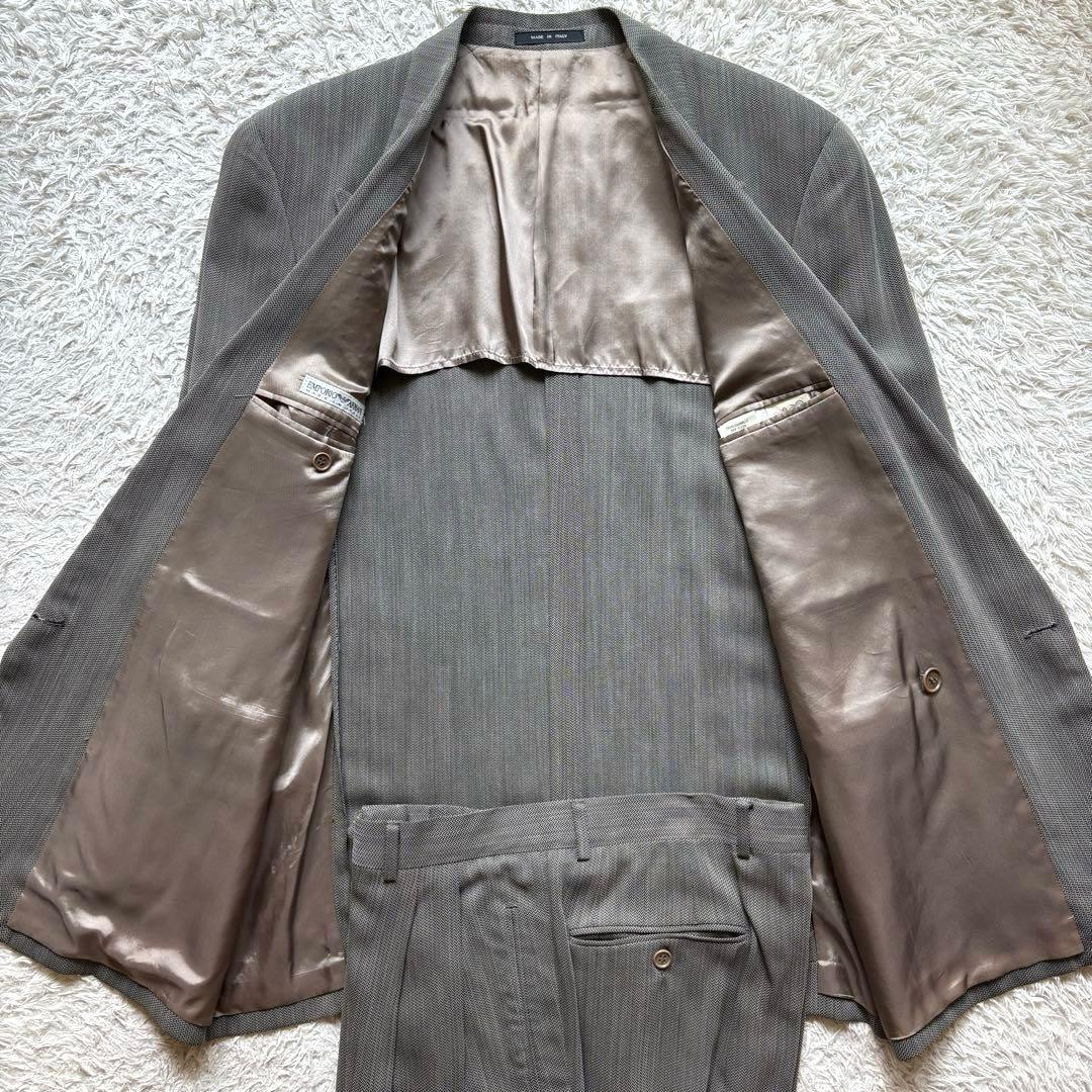 ★イタリア製★ エンポリオ アルマーニ ダブル ヘリンボーン 2プリーツ 灰色