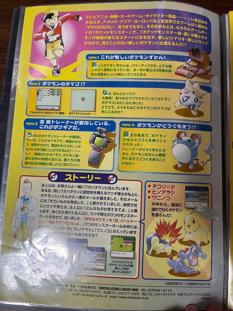 店頭用チラシ Nintendo ゲームボーイカラー ポケットモンスター 金銀