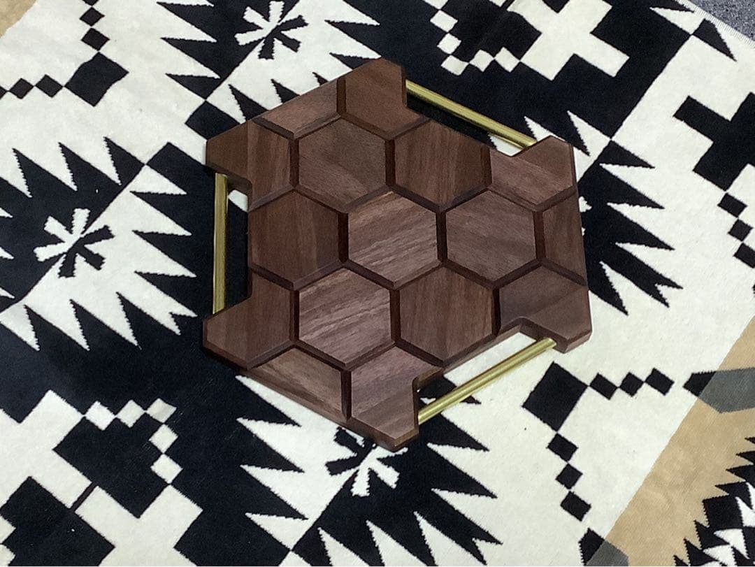 ヘキサゴンテーブル天板三脚テーブルヘキサゴン129ウォールナット